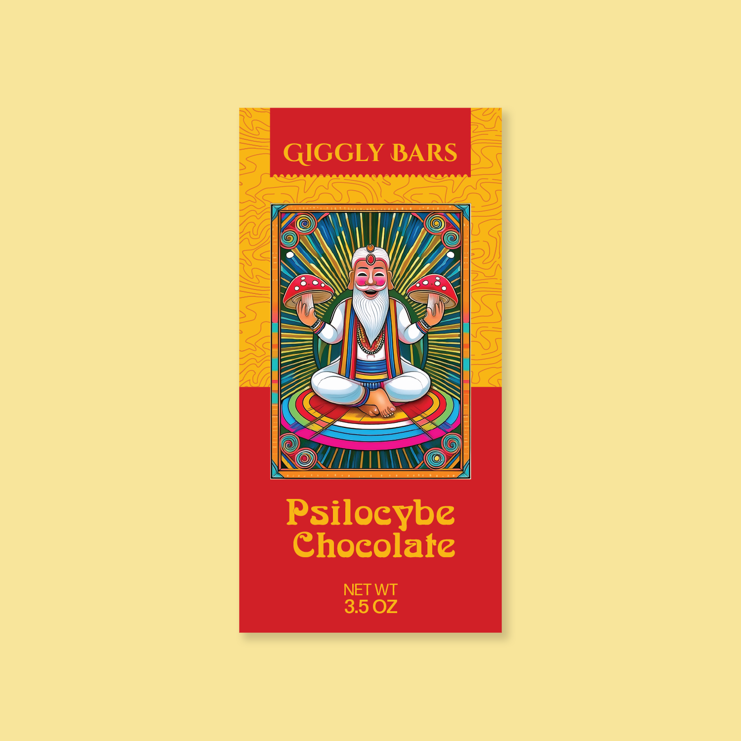 Wrapper concept for psilocybin infused chocolate bar branding chocolate bar label packaging psylicybin wrapper