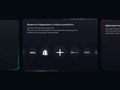 feature cards - dark mode branding card cards dark design details features gradient illustration landing logo sass ui web design