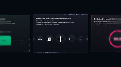 feature cards - dark mode branding card cards dark design details features gradient illustration landing logo sass ui web design