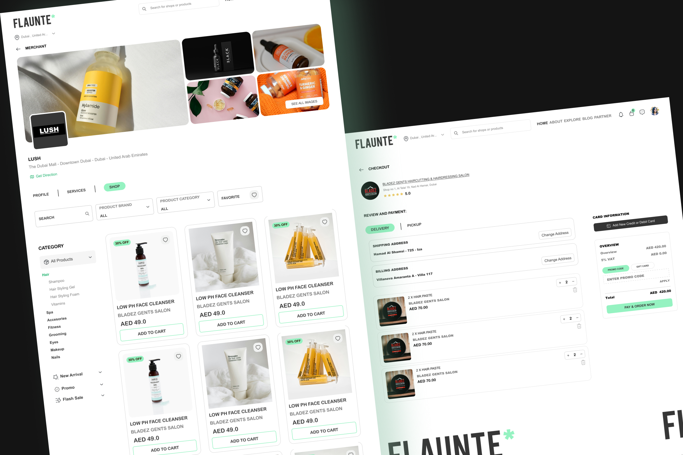 Salon & Health Services with Marketplace - E Commerce e commerce ecommerce haircut healthcare marketplace online shop salon services web design website