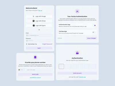 Authentication Flow appdesign dailyui dashboard dashboarddesign design system designinspiration designsystem figma figmadesign mobiledesign productdesign ui ui8 uidesign user interface ux uxdesign web app webdesign