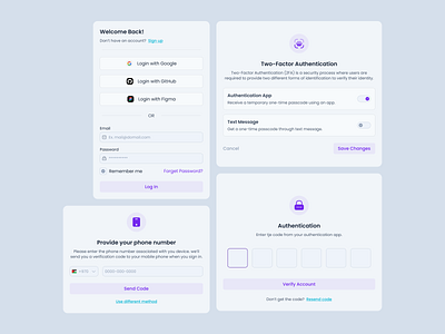 Authentication Flow appdesign dailyui dashboard dashboarddesign design system designinspiration designsystem figma figmadesign mobiledesign productdesign ui ui8 uidesign user interface ux uxdesign web app webdesign