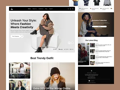 Fashion Landing Page design e commerce landing page modern design ui uiux ux website