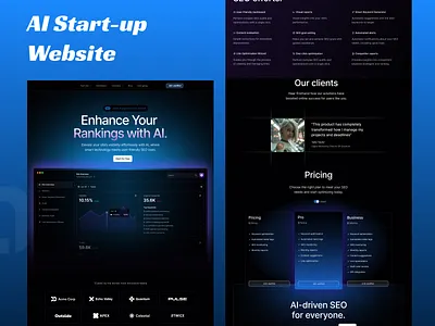 AI Startup Website UI 3d ai animation branding design figma graphic design illustration logo motion graphics ui vector