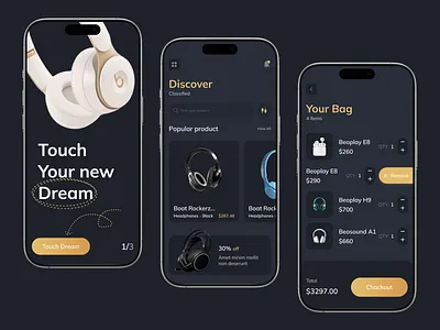 Headphones - E-commerce app design e commerce e commerce app headphone headphone design headphones shop mobile mobile app mobile app design mobile app ui mobile design music music app music application music player music player application online online store ui design ux design