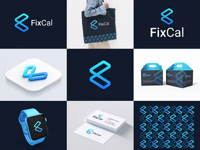 FixCal Logo & Brand Identity abstract logo brand identity brand logo company logo graphic design innovation letter logo logo logo design logo redesign minimal logo modern tech logo monogram logo software logo startup logo tech logo techno logo visual identity