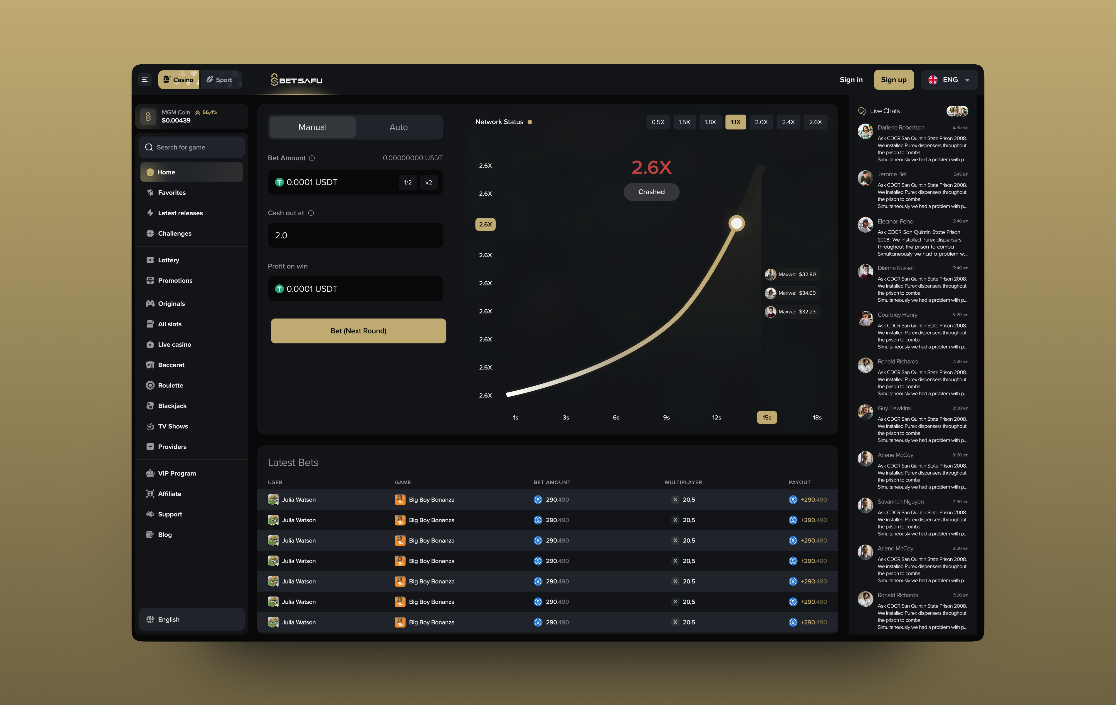 Online Casino | Crash Game animation aviator bet betting casino casino game casino website crash crash game crypto crypto casino crypto game dashboard gambling game gaming igaming online casino online game ui