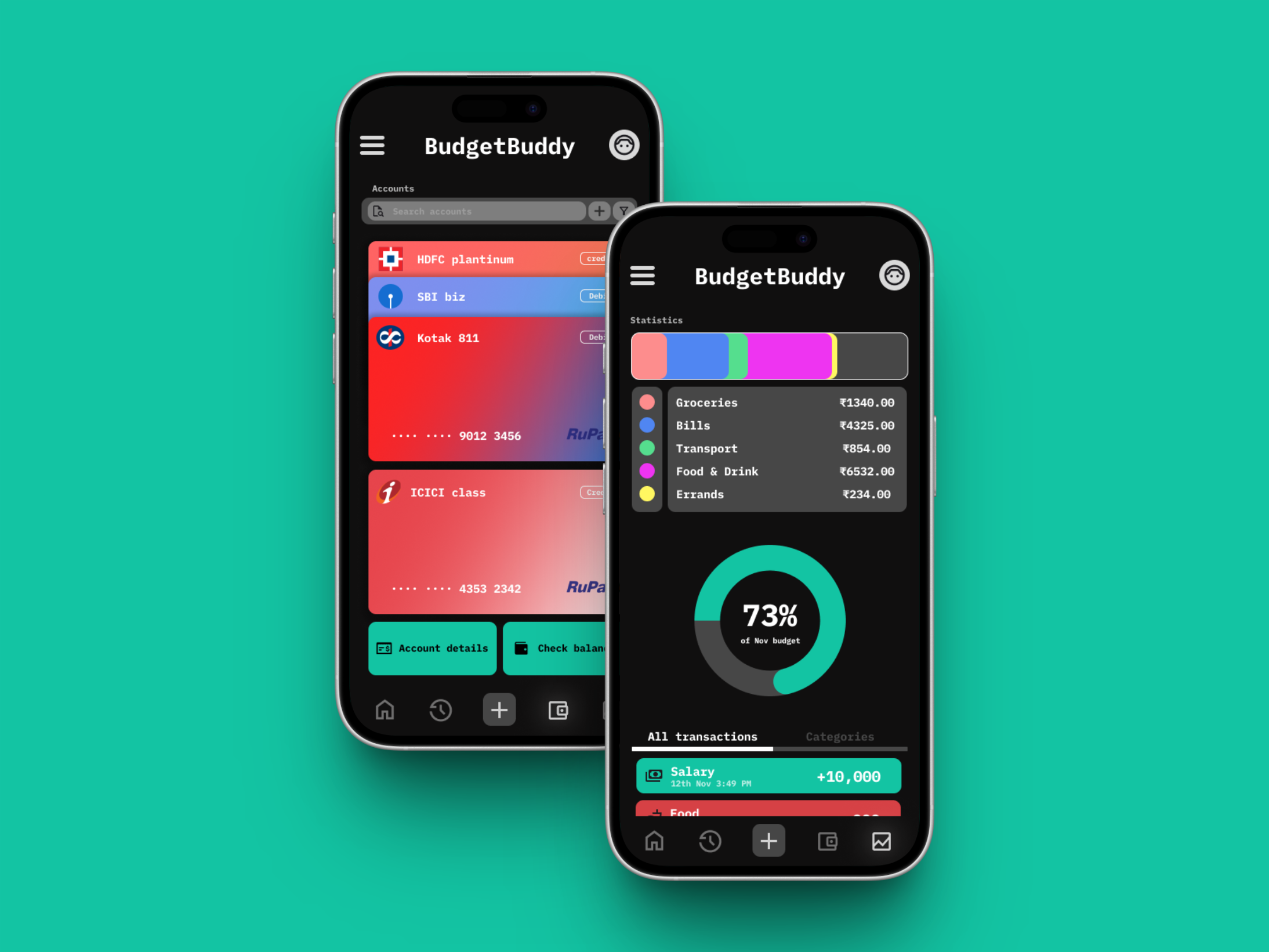 Budget Buddy app branding graphic design ui