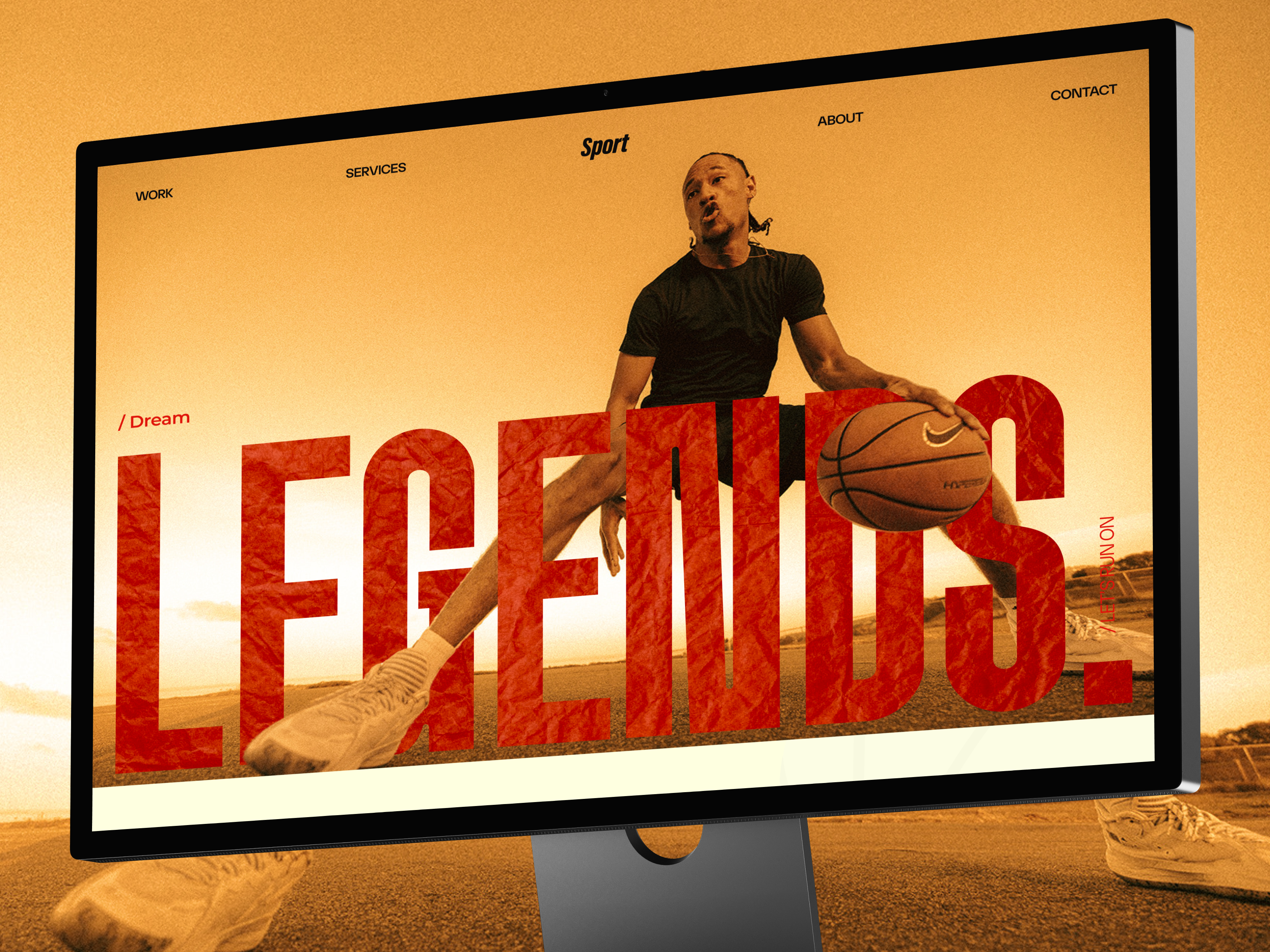 LEGENDS - A Sports Landing Page UI Design | Orbix Studio baseball basketball design entertainment esports game gaming platform gaming website landing page minimal orbix studio platform play sports sports website team ui ux web design website