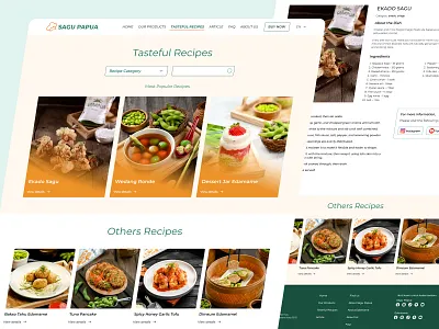 Tasteful Recipes — Clean UI Exploration for Sagu Papua application branding design ui uidesign ux