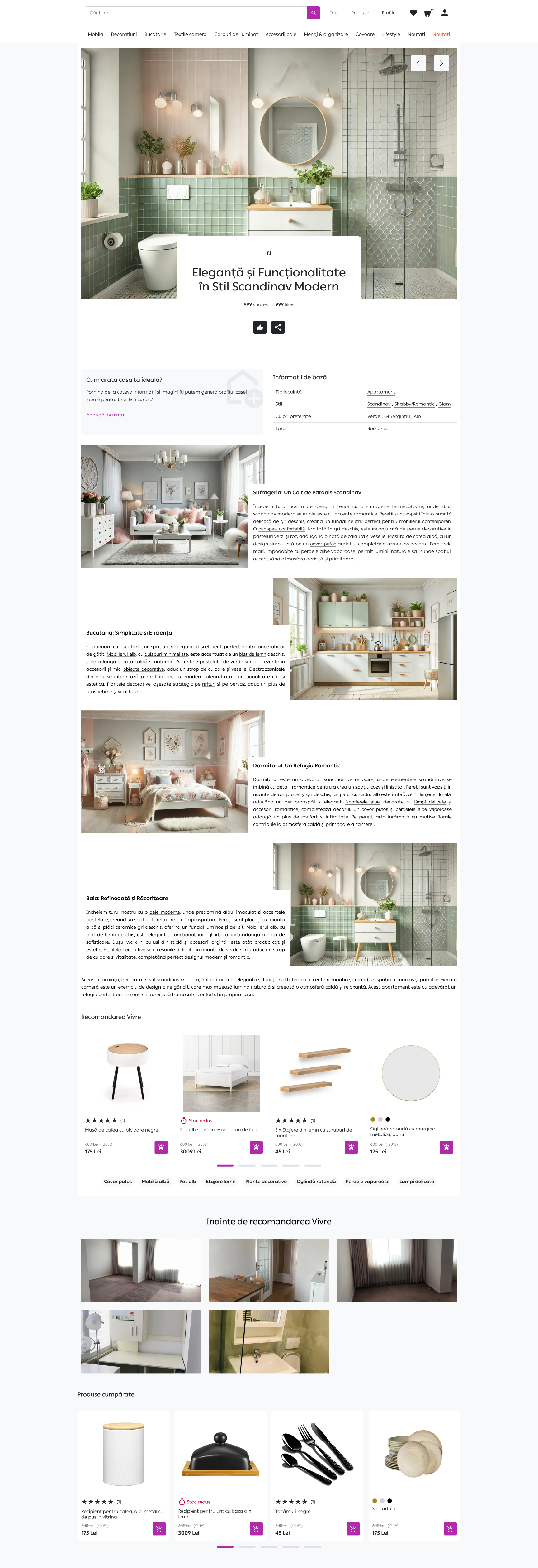 Home and deco with AI ecommerce home and deco interior design magazine ui uiui ux web design