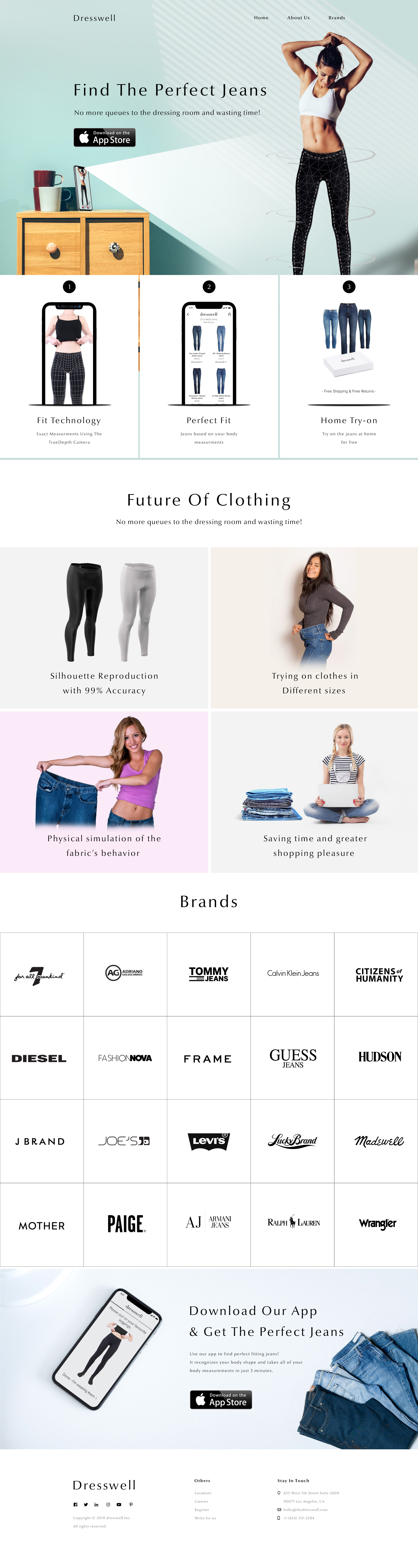 Homepage design concept for Dresswell app dress graphic design homepage jeans ui webdesign