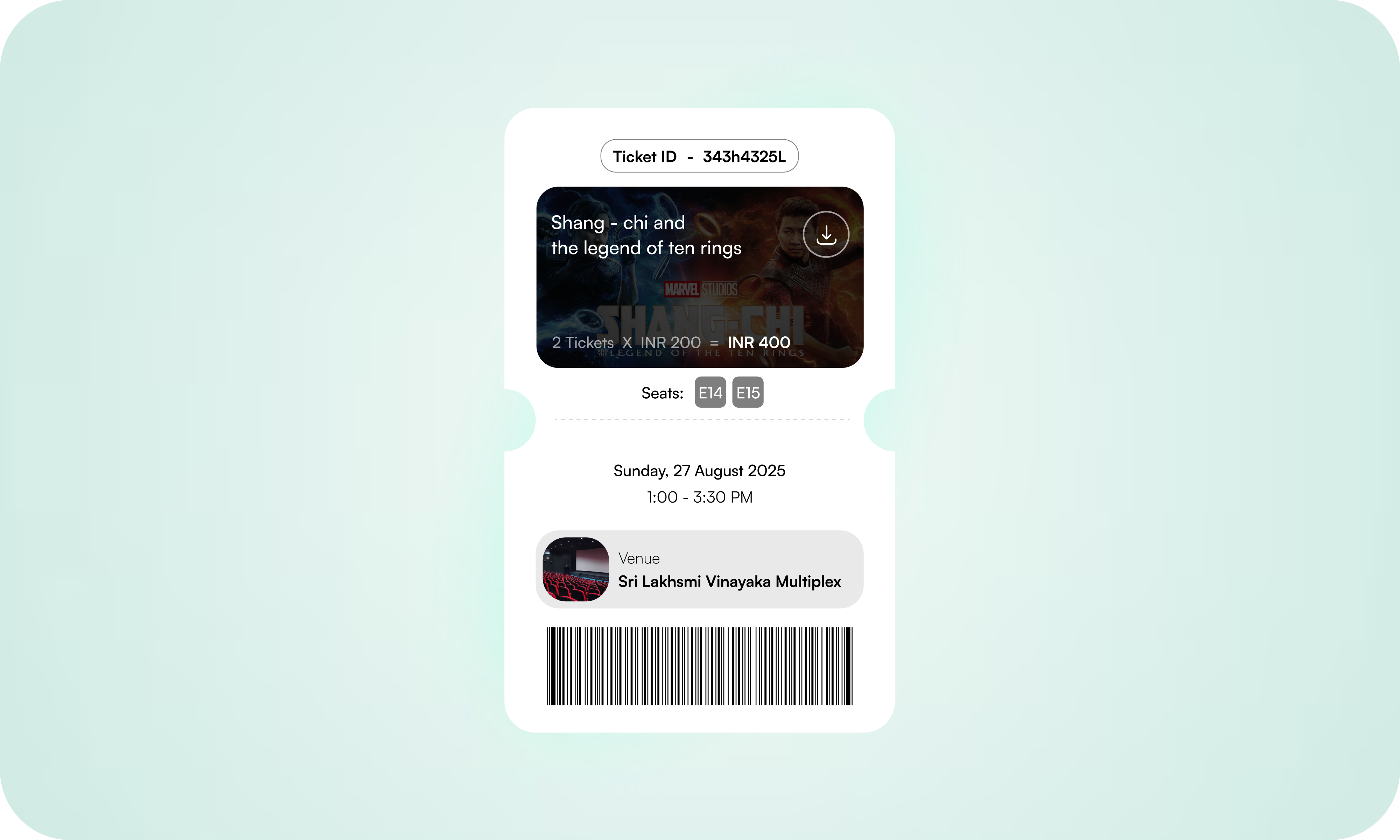 🎬 Movie Ticket UI – Clean & Cinematic