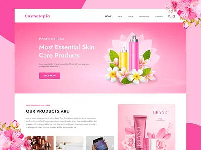 Beauty & Skin Care Website Landing Page UI beauty website landing page skincare landing page skincare website ui uiux userexperience userinterface ux website design