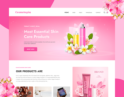 Beauty & Skin Care Website Landing Page UI beauty website landing page skincare landing page skincare website ui uiux userexperience userinterface ux website design