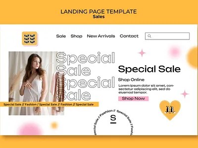 Flat design sales landing page template 3d animation graphic design logo motion graphics ui