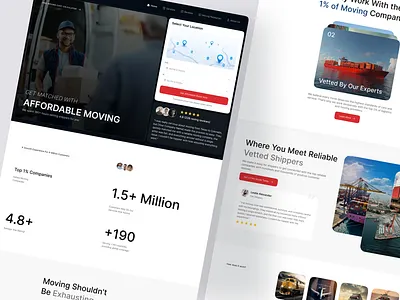 logistics mover website cargo carry container delivery freight interface landing page logistic landing logistic website logistics logistics company moving company website moving landing page supply tracking transportation uidesign uiux web website