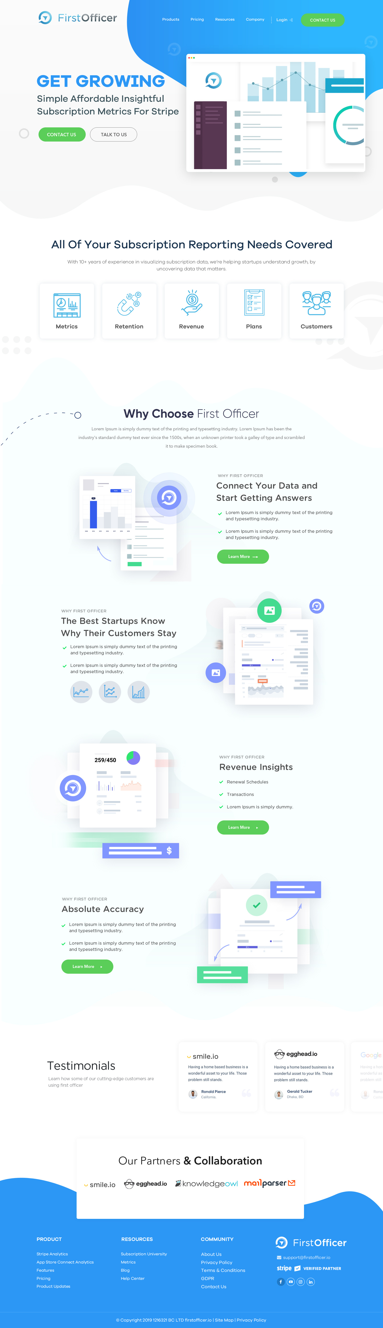 Homepage design concept for first officer custom firstofficer graphic design homepage ui website