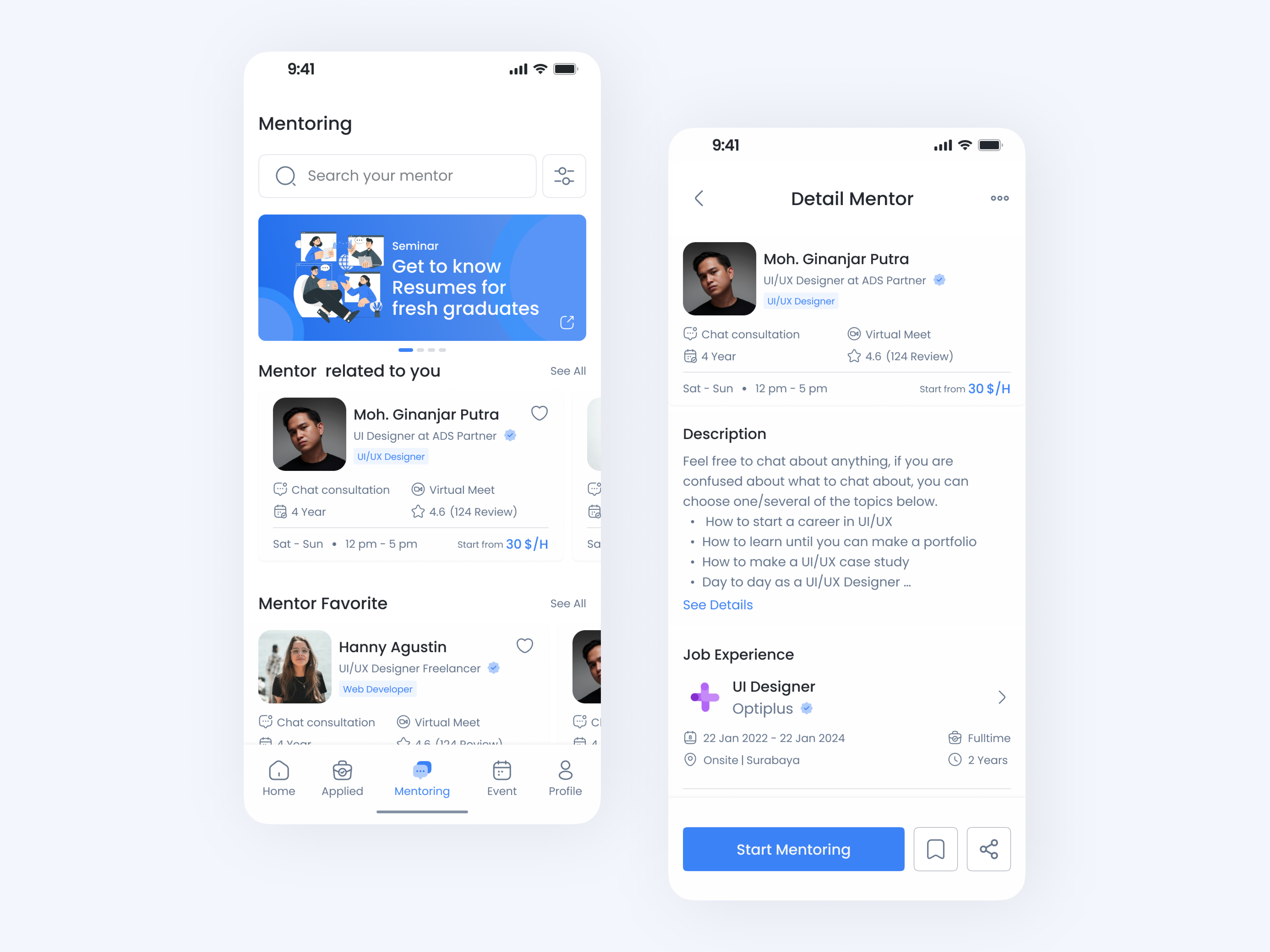 Example of Mobile App UI Design