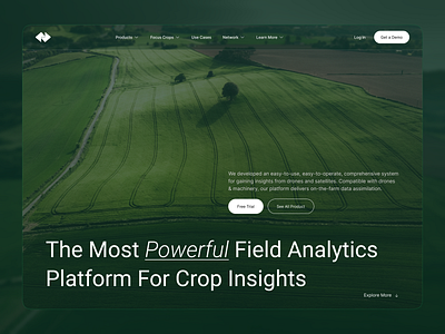 Smart Agriculture Landing Page Design agriculture agriculture landing page agriculture website ai farming clean farm farm management farming farming landing page farming website landing page modern ui ux web design website