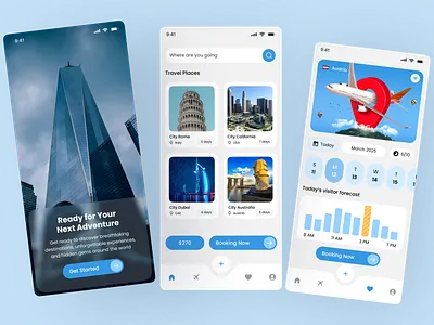 Travel App Design adventure anikdeb app booking booking app design trend destination flight guide mobile mobile app tour tourism travel travel agency travel app trip ui uiux vacation