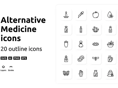 Alternative Medicine Outline Icons alternative medicine graphic design icons icons design icons pack medicine icons outline outline icons