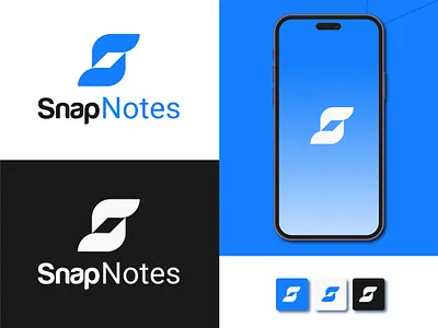 Snapnotes - Logo Design, Branding, Tech logo app icon brand identity branding custom logo icon illustration logo logo design logotype minimal logo modern logo saas logo software logo startup branding tech logo ui