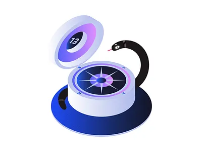 Metaphorical Illustration for Leela The Queen app app branding character compas design editorial illustration illustration illustrator metaphor minimal product illustration snake ui vector visual metaphor