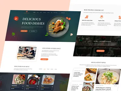Restaurant Website design design food food menu graphic design hero section light website new design restaurant restaurant website design sass design template ui ux web web design
