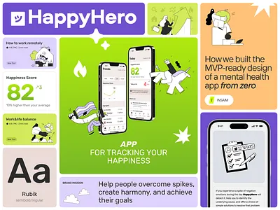 Mobile App design for HappyHero 3d branding design graphic design illustration logo saas ui ux webdesign