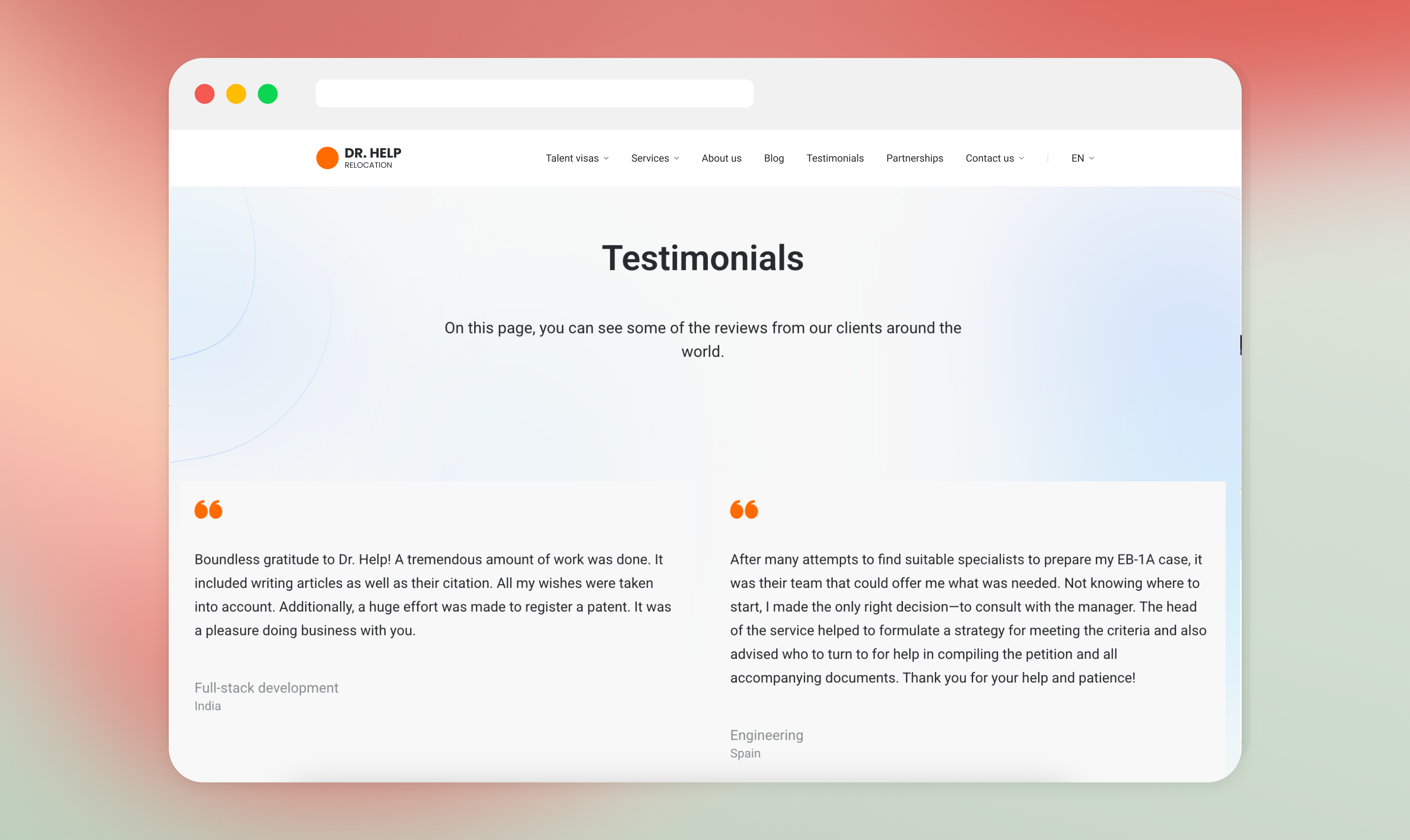 Example of Website Development
