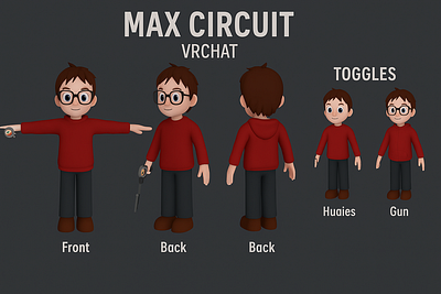 Name: Max Circuit 3d anime blender branding cartoon design max circuit open for commission rig stallion studio limited vrchat