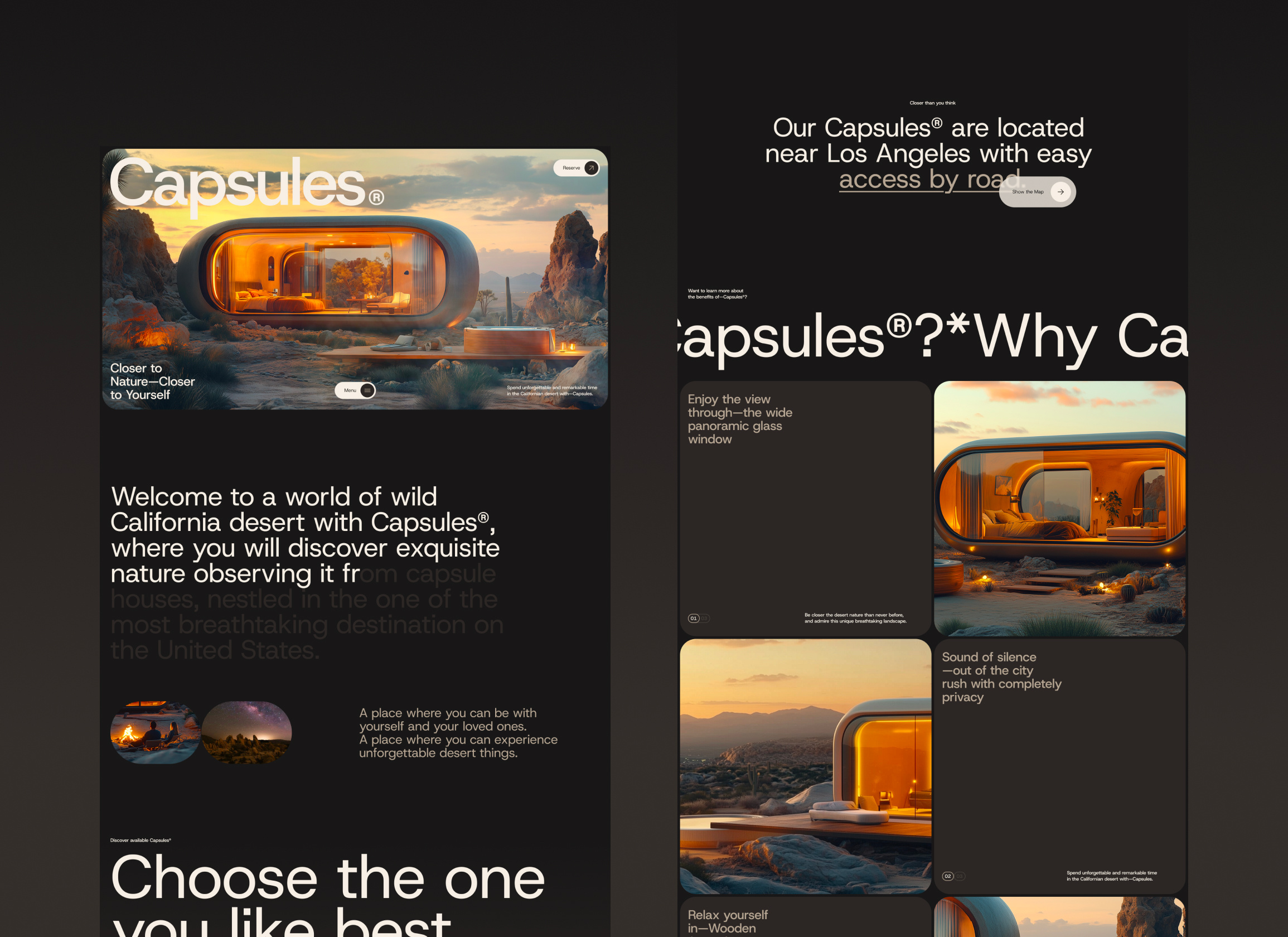 #2 Capsules® animation capsules desert design development hotel landing page los angeles moyra real estate sand scroll travel ui ux web design web designer web development website