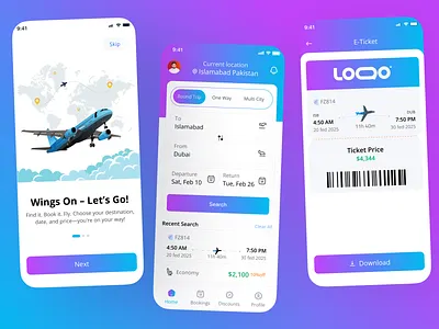 Flight Booking App UI Design booking platform ui
