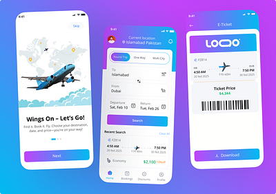 Flight Booking App UI Design booking platform ui