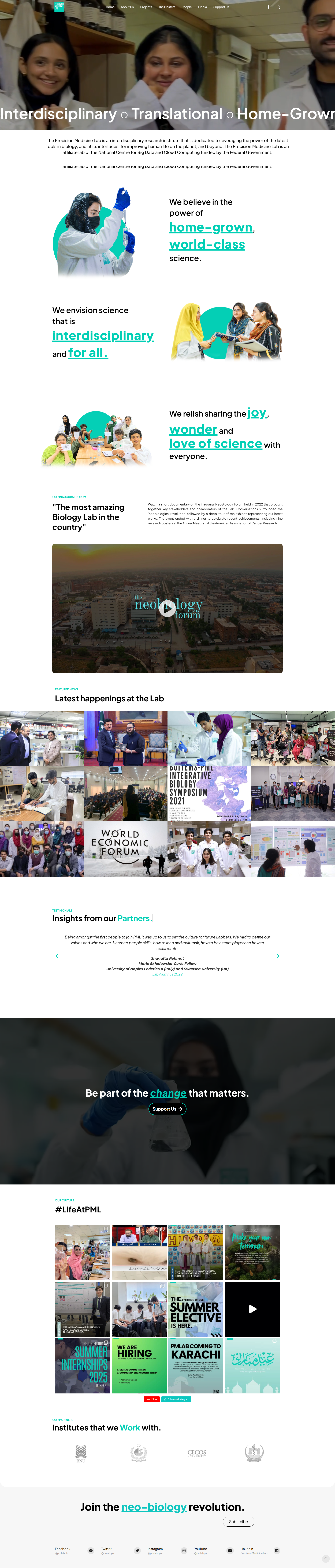 PML ui website design