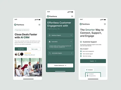 Panthora - CRM Mobile Responsive app design design figma interaction design mobile design ui uiux ux
