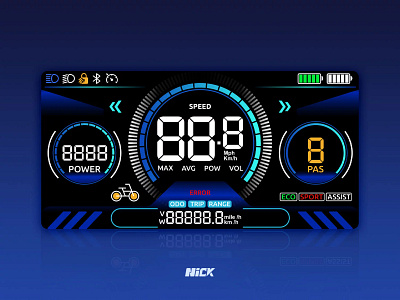 Electric motorcycle instrument interface 用户界面，hmi，仪表界面，ui设计