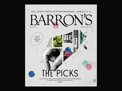 Barron's Cover analog collage economics editorial finance illustration startup