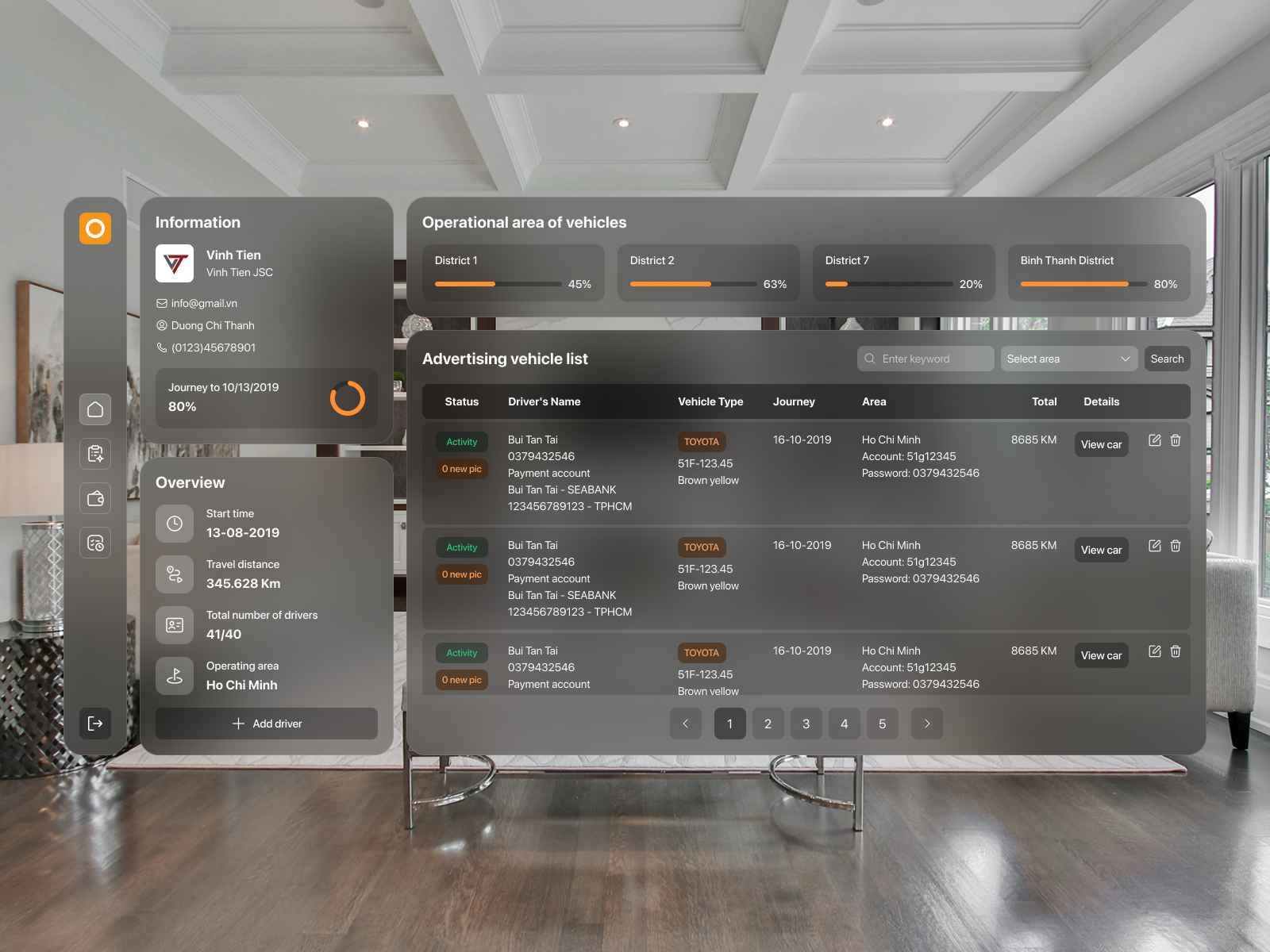 Vision pro UI: Dashboard design ui uxui visual design web design