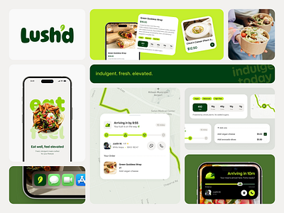 Lush'd - Curated healthy meal delivery app app application branding design figma graphic design logo mobile ui ui design