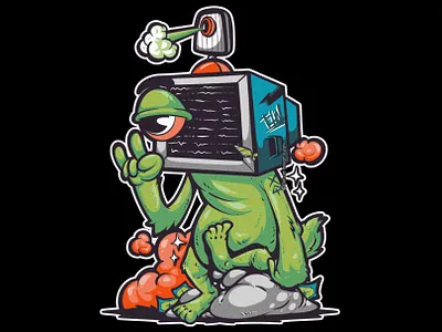 TV MONSTER - #artforsale art artwork cartoon clothing design illustration merch