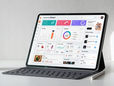 Modern Fitness Dashboard UI – Health & Wellness Tracker app design branding design fitness app graphic design ios app development mobile app mobile app development mobile app development company ui