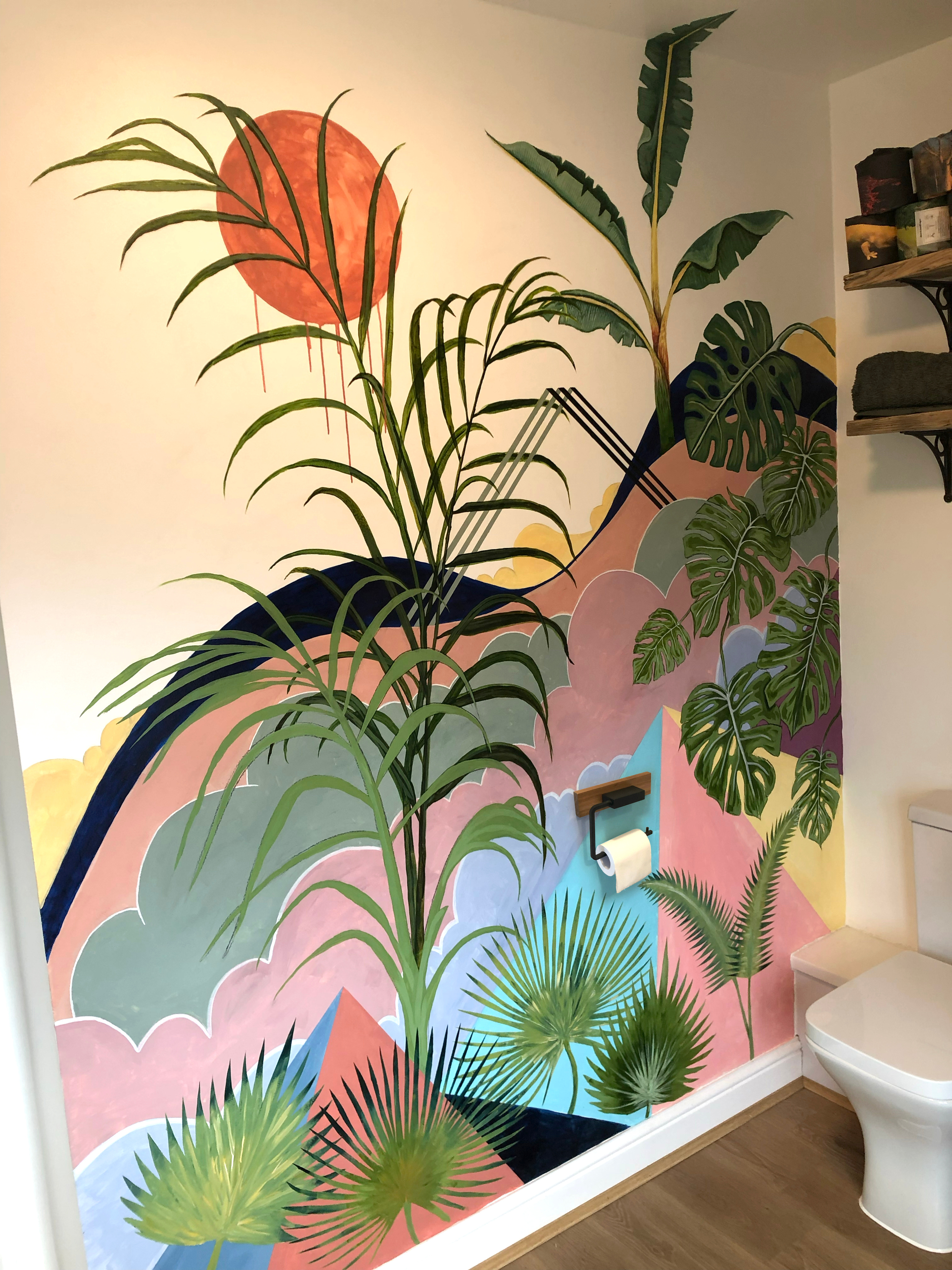 Bathroom Mural mural painting sam coxon sam coxon design