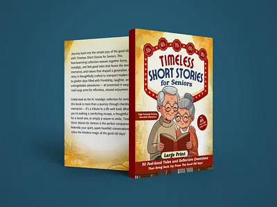 Timeless short stories for seniors amazon kdp amazon kdp book book cover book design design graphic design illustration interiror kdp cover