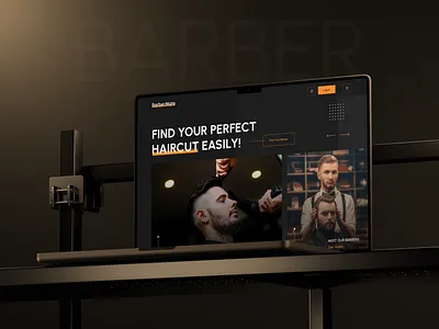 Barbershop Landing Page Design barber shop barber shop website barbers beard booking clean clean ui creative design hair cut landing page ondemandwebsite salon saloon service uidesign web web ui website website design
