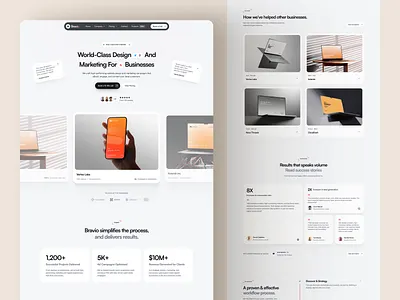 Bravio - Agency Landing Page agency framer landing page product design startup template ui ux