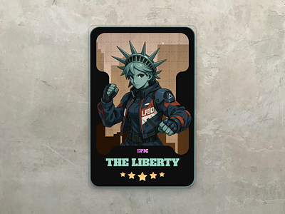 Anime Game Character Card ai gnerated character america anime card character epic figma freedom game liberty mobile statue ui
