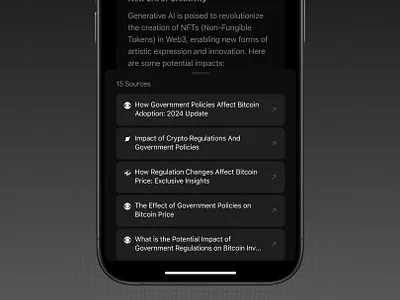 Ai Chat - Sources section ai android arabia artificial intelligence blockchain chat crypto dark ui design enterprise ios mobile openai prototype qatar saudi super ai ui ux design web3