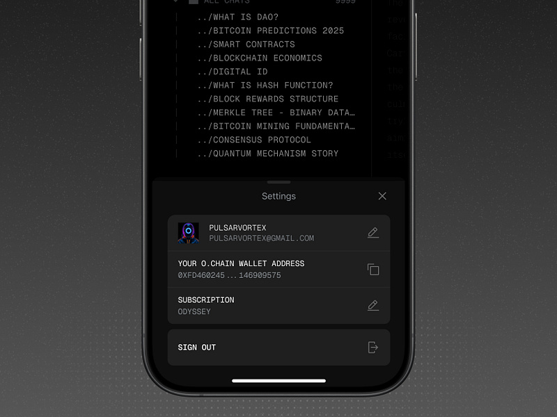 Ai chat - User profile settings